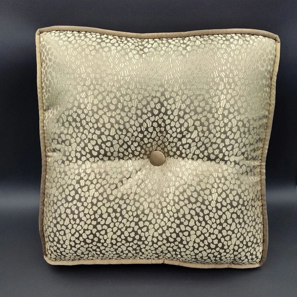 VTG Couch Pillow Square Luxery Gold 17x17x3 Covers Throw Sparkling BL3.3GO3533